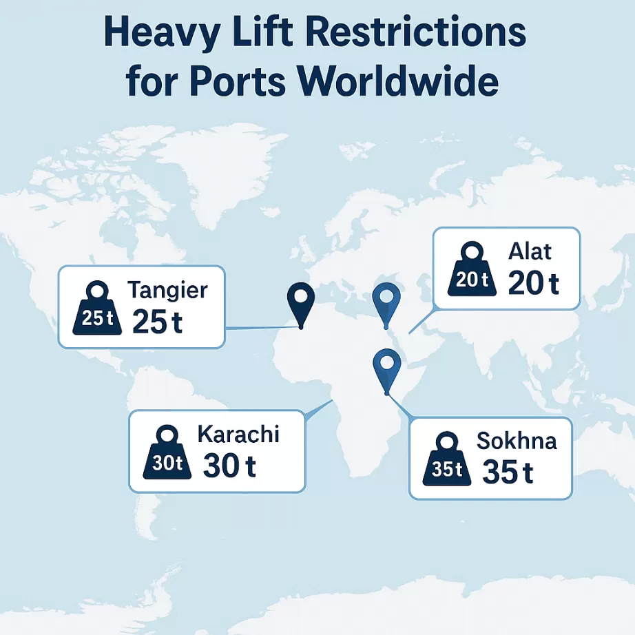 Global Port Limits for Heavy Machinery Unloading
