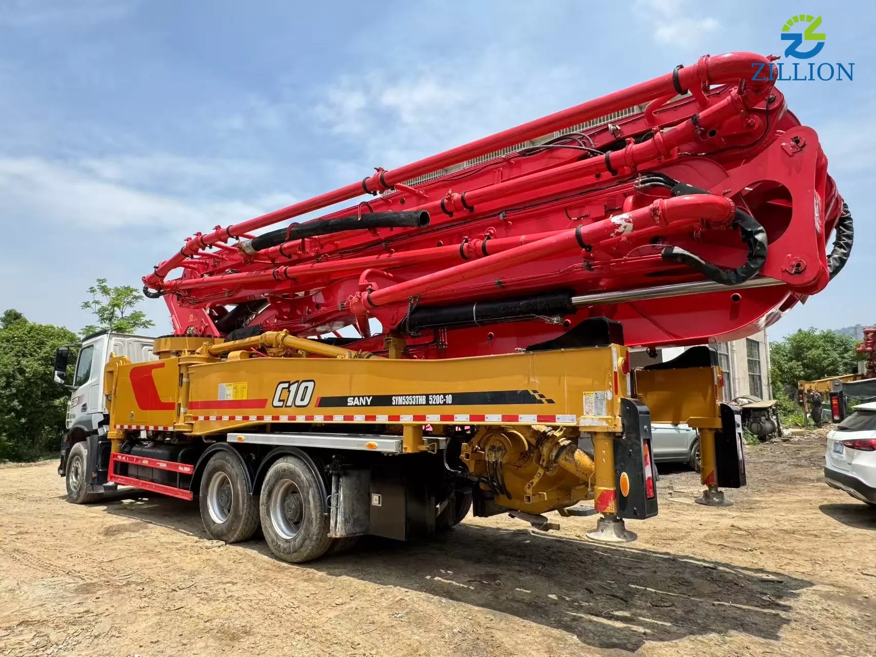 High Quality 2021 Sany Boom Pump 52m Truck- mounted Concrete Pump Car on Mercedes-Benz Chassis